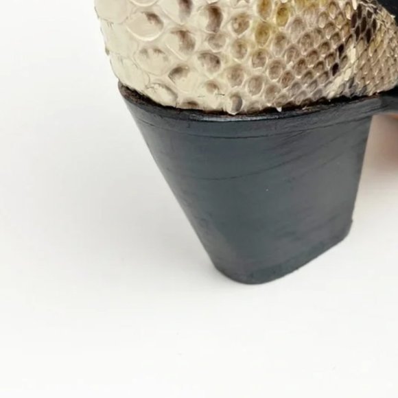 Vintage CIRCLE G Genuine Python Leather Embroidered Zipper Pointy Toe Boots - Picture 8 of 16